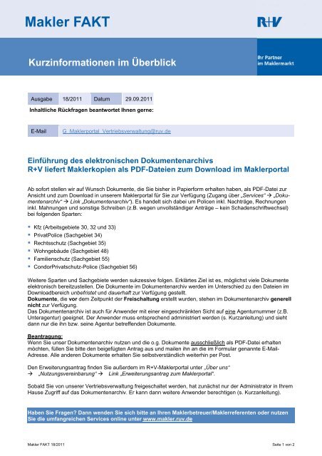 Makler Fakt 18 R V Versicherung