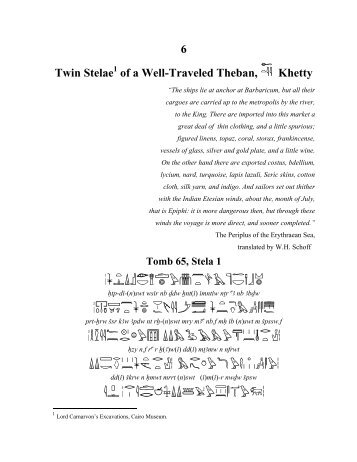 6 Twin Stelae of a Well-Traveled Theban, Khetty - Middle Egyptian ...