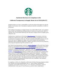 California Transparency in Supply Chains Act - Starbucks