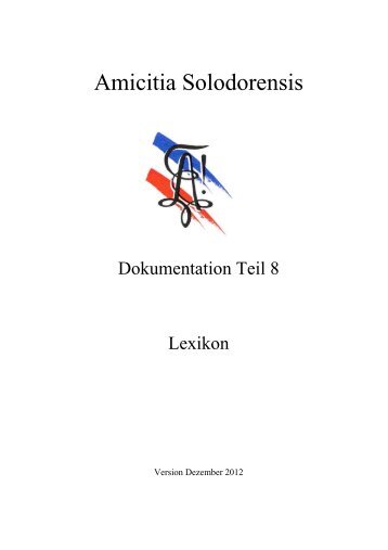 Lexikon - Amicitia Solodorensis