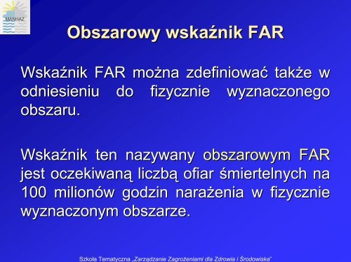 Kryteria akceptowalności ryzyka poważnych awarii ... - MANHAZ