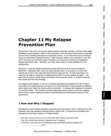 Chapter 11 My Relapse Prevention Plan - LifeRing