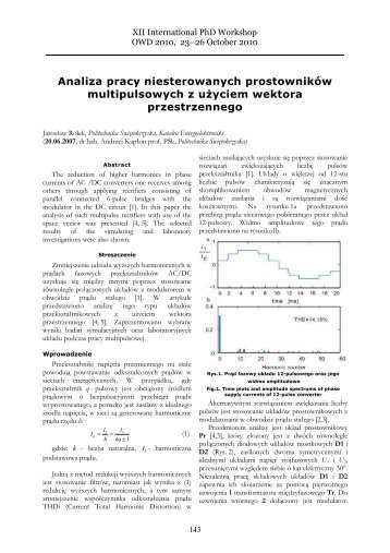 Analiza pracy niesterowanych prostowników multipulsowych z ...