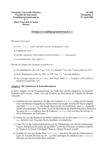 Übungsblatt 2 - Technische Universität München