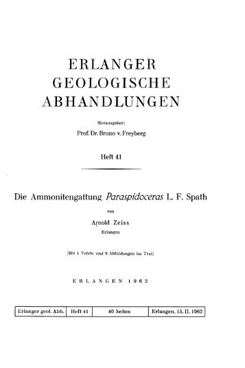 ERLANGER GEOLOGISCHE ABHANDLUNGEN