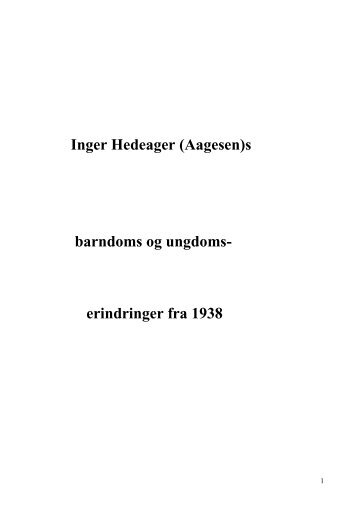 Barndoms- og Ungdomserindringer fra 1938 - Forældre til Svante ...