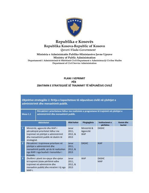 Republika e Kosovës - Ministria e Administratës Publike