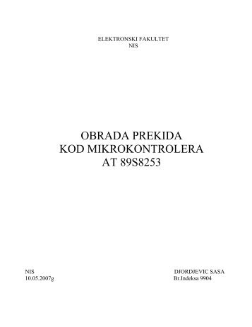 OBRADA PREKIDA KOD MIKROKONTROLERA AT 89S8253