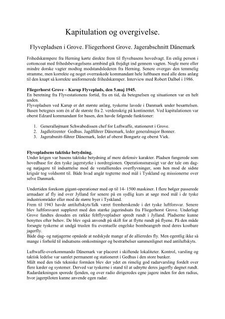 Grove Kapitulation - Allierede flyvere 1939-45 DK