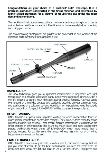 Elite RS Inst. Manual 09/02 - Bushnell