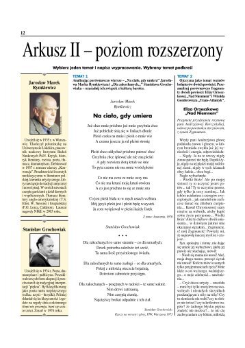 Arkusz II – poziom rozszerzony - Gazeta.pl