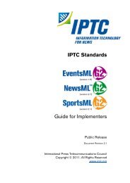 IPTC Standards - International Press Telecommunications Council