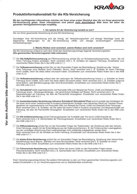 Produktinformationsblatt für Privatkunden 07/2010 (Muster) - R+V ...