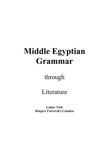 Preface - Middle Egyptian Grammar