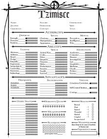 Vampire The Masquerade Revised Characther Sheet