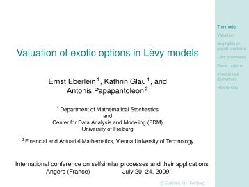 Valuation of exotic options in Lévy models - International conference ...