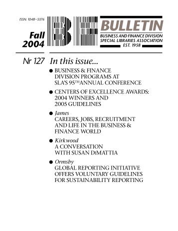 BULLETIN - Business & Finance Division - Special Libraries ...