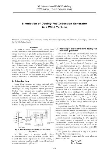 Simulation of Doubly-Fed Induction Generator in a Wind Turbine XI ...