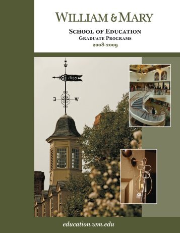 Graduate Catalog 2008-2009 - School of Education - College of ...