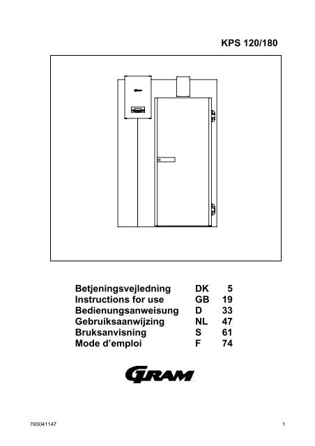 KPS 120/180 Betjeningsvejledning DK 5 Instructions for use GB 19 ...