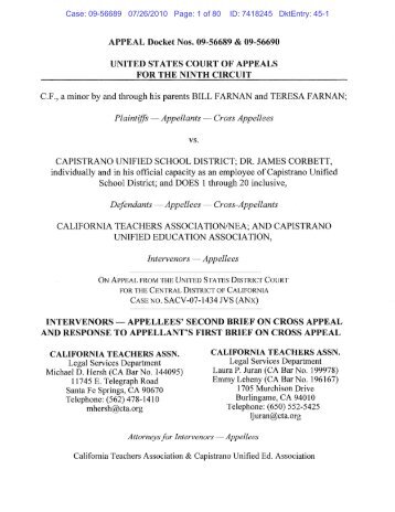 CTA's 2nd Brief & Response to Plaintiff's 1st Brief - National Center ...