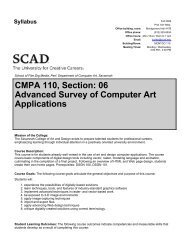 CMPA 110, Section: 06 Advanced Survey of Computer Art Applications