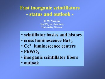 Fast inorganic scintillators - Positron Annihilation in Halle