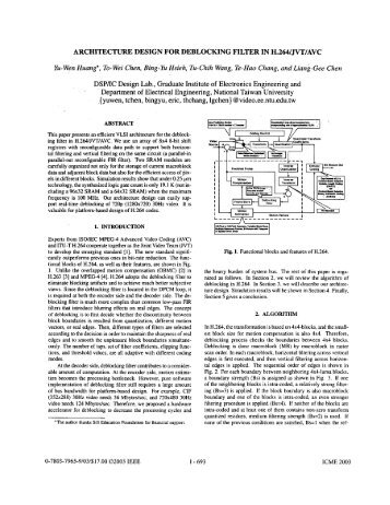 Architecture design for deblocking filter in H.264/JVT/AVC ...