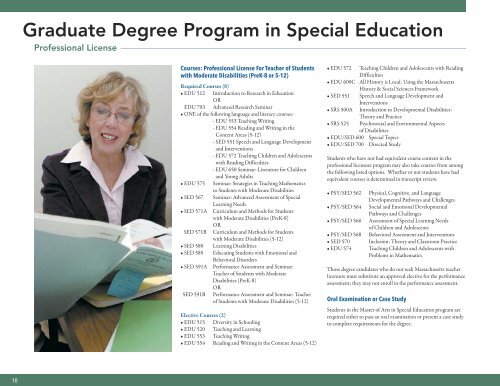 Special Education Catalog - graduate studies at assumption college