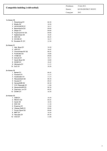 Competitie-indeling D-E-F-pupillen