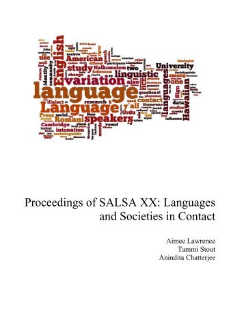 Proceedings of SALSA XX: Languages and Societies in Contact