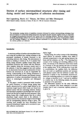 Stiction of surface micromachined structures after rinsing and drying ...