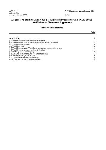 Allgemeine Bedingungen für die Elektronikversicherung (ABE 2010 ...