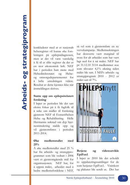 Årsmelding 2010 - Norsk Epilepsiforbund