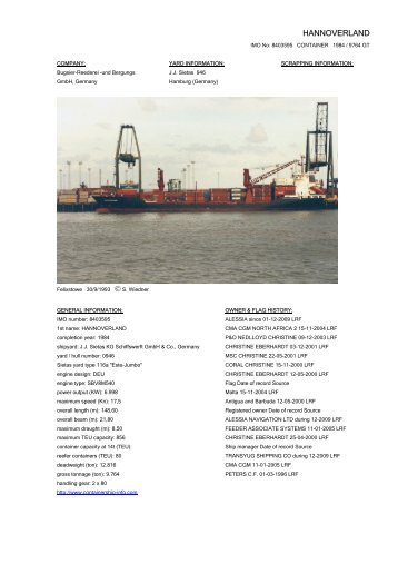 HANNOVERLAND - Cargo Vessels International