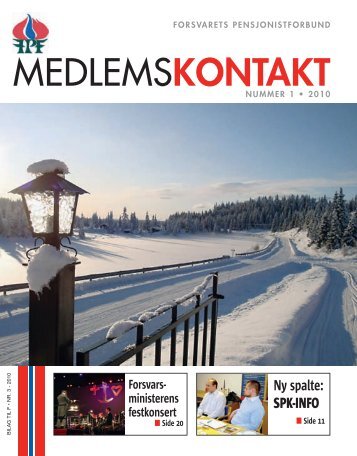 Medlemskontakt nr 1 - 2010 - FORSVARETS SENIORFORBUND