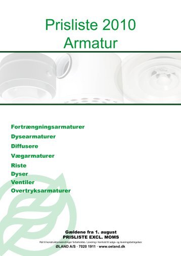 Prisliste 2010 Armatur - Øland Online