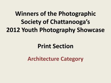 Winners 2012 Youth Photography Showcase - Photographic Society ...