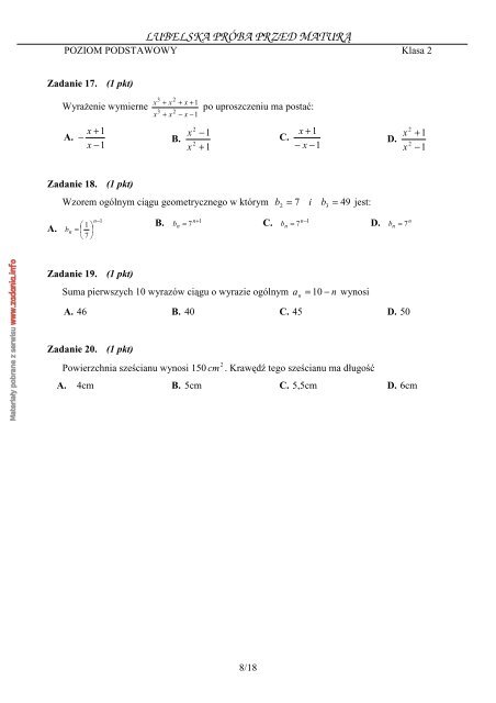 Oe Przed Próbną Maturą Sprawdzian 1 Odpowiedzi www.yumpu.com