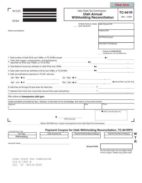 utah state tax commission payment