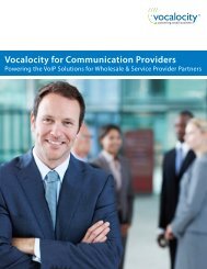 Vocalocity for Communication Providers