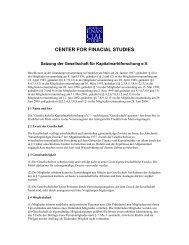 CENTER FOR FINACIAL STUDIES - Center for Financial Studies