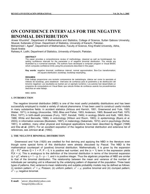 on confidence intervals for the negative binomial distribution