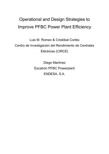 Operational and Design Strategies to Improve PFBC Power ... - circe