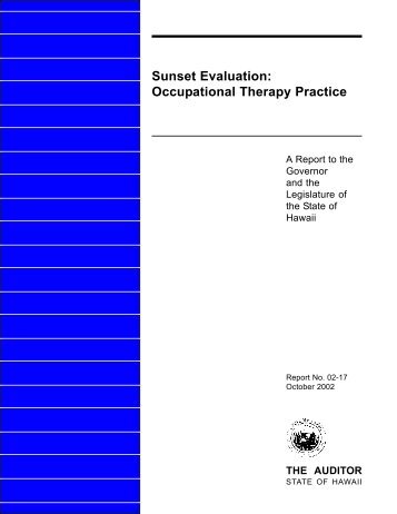 Sunset Evaluation: Occupational Therapy Practice