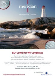 SAP Control for VAT Compliance - Meridian Global Services