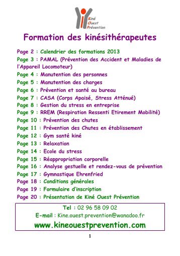 Programme - Kiné Ouest Prévention