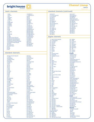 Channel Lineup - Bright House Networks