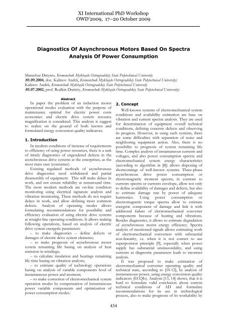 Diagnostics Of Asynchronous Motors Based On Spectra Analysis Of ...