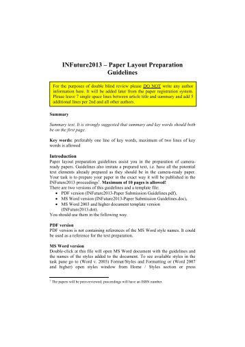 Paper Layout Preparation Guidelines